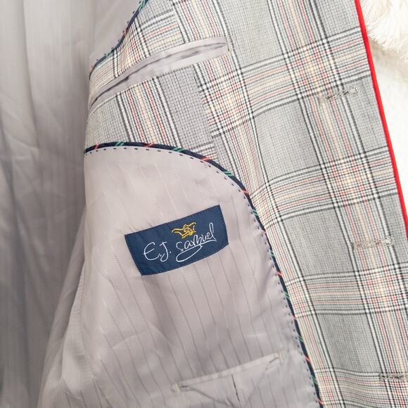 E.J. Samuel Plaid Single Breasted Blazer Size 42R NWT - Picture 11 of 13